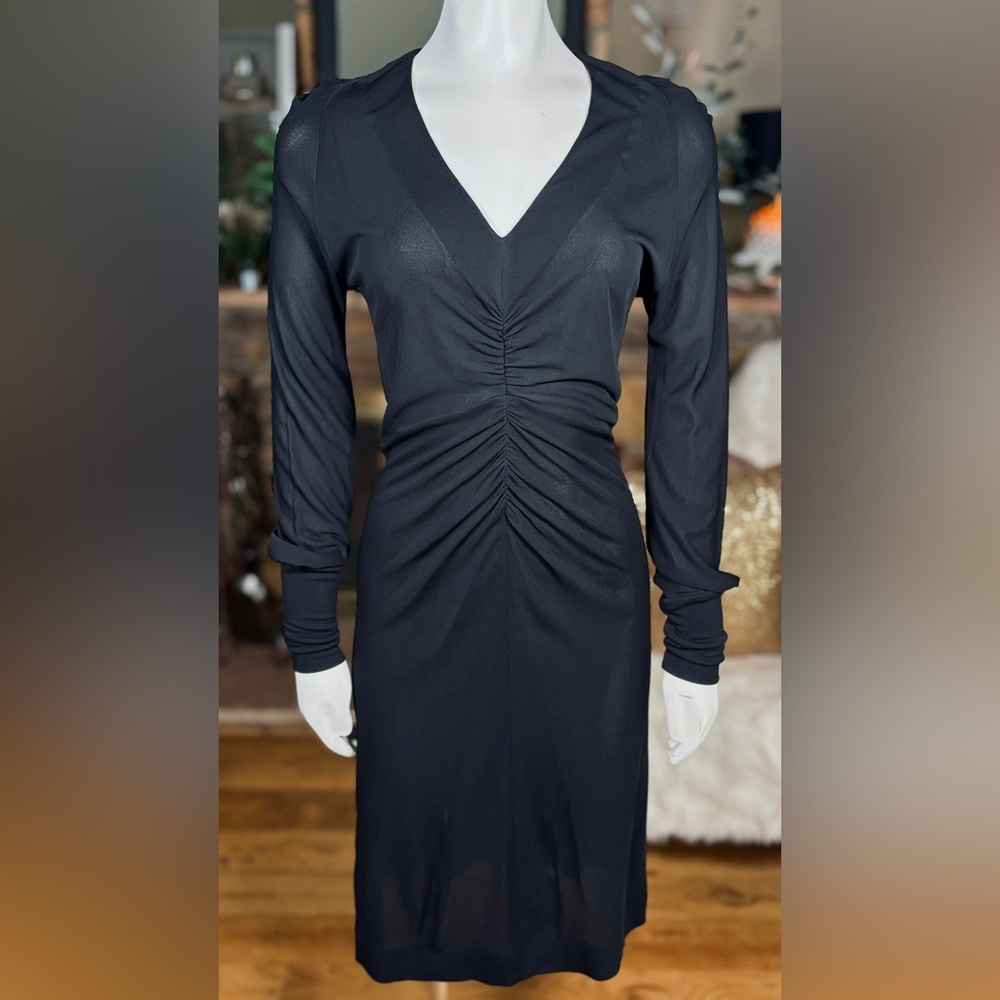 Maison Margiela Line 4 “Replica” Black Retro Ruched Cocktail Dress, Szs 6-12